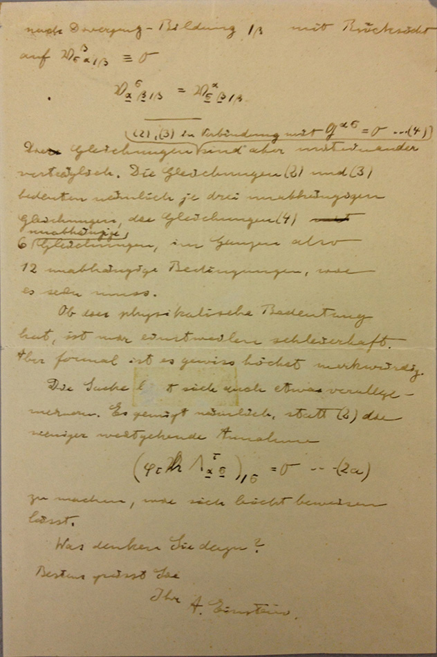 Albert Einstein letter 