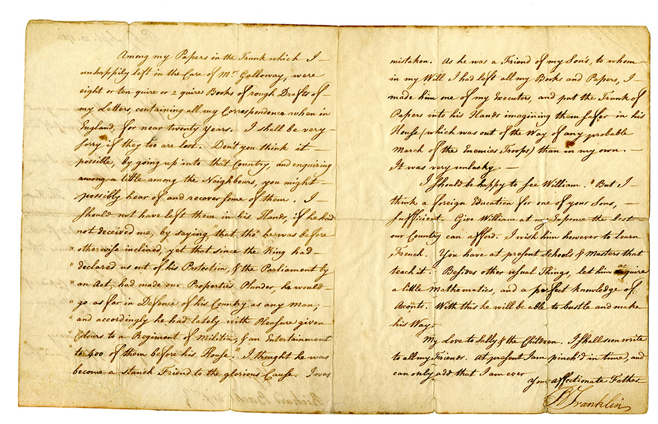 Benjamin Franklin Letter