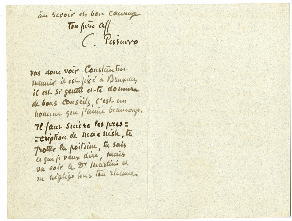 Camille Pissarro letter