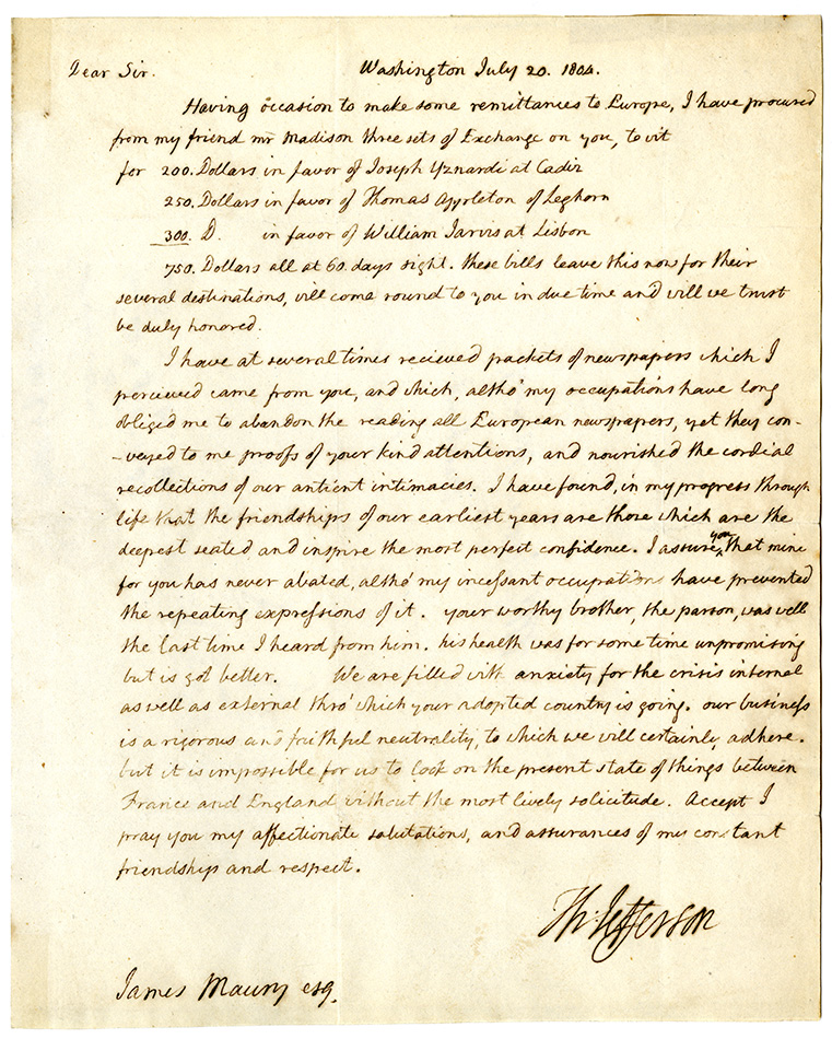 Thomas Jefferson letter