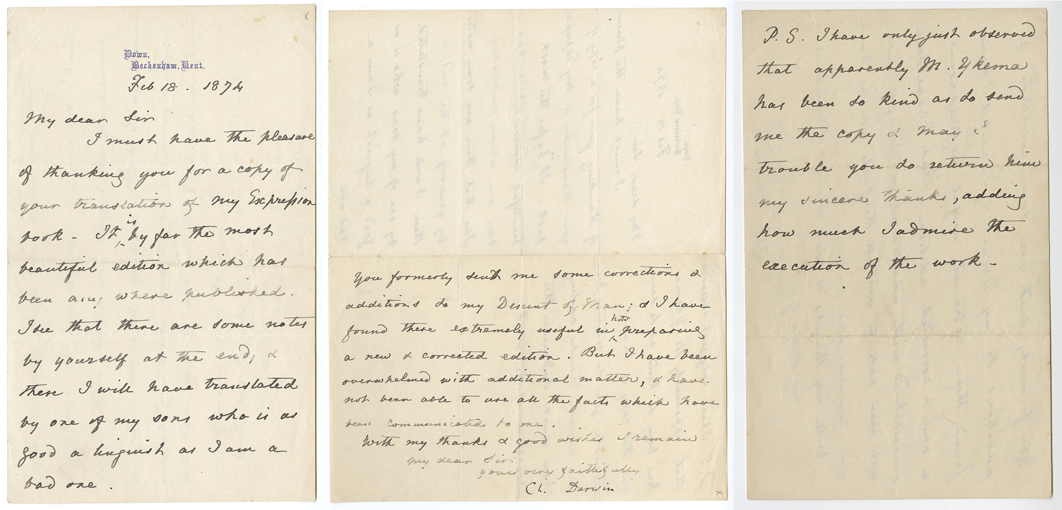 Charles Darwin letter